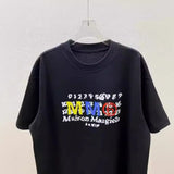 Colorful letter print cotton loose-fit short sleeve youth summer t-shirt