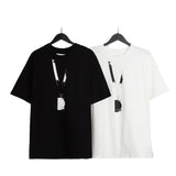 Ss abstract pattern round neck straight short-sleeved t-shirt