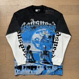 Cross-border wholesale american trend skull metal rock band robot bottom shirt pure cotton looselong sleevest