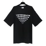 Vtm letter american style no photo printing loose washed distressed short sleeve t-shirt couple outfit