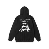 Buy letter embroidered couple's hooded casual sweatshirt