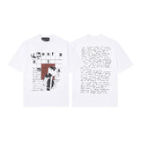 Mopey rich second generation xia loose version beautiful trendy quiet eyes printing round neck short sleeve t-shirt high street
