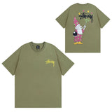 Summer running volume stussy short-sleeved t-shirt dice black eight ice cream comfy basics american couple summer t