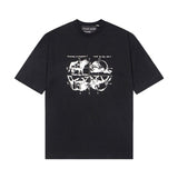 Mopey rich second generation xia loose version beautiful trendy quiet eyes printing round neck short sleeve t-shirt high street