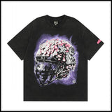 Hs american high street retro washed portrait short-sleeved t-shirt long sleeves sweatshirt hoodie