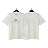 Cross-border pa spray-painted letter short-sleeved palm tree fog high street graffiti logo t