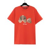 Correct version of pa beheaded bear short sleeve palm tree high street ins teddy bear shark love