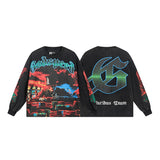 Cross-border wholesale american trend skull metal rock band robot bottom shirt pure cotton looselong sleevest