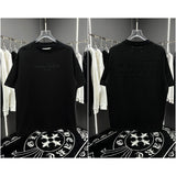 Summer appliqué high-density embroidered crew neck short sleeve t-shirt