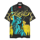 high version gods short sleeve heavy weight washed fog high street skull pure cottonprinting round