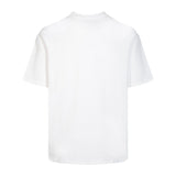 Square gradient fuzzy casual four corner stitching short sleeve cotton t-shirt