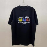 Colorful letter print cotton loose-fit short sleeve youth summer t-shirt