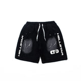 Hip-hop shorts american high street retrohell distressed letter printingloosecasual drawstring sports shorts