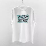 Hand-painted print plus size relaxed fit short sleeve t-shirt
