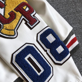 Unisex Baseball Jersey Fall Loose Jacket PU Leather Jacket