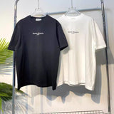 Summer loose fit letter print 100% cotton crew neck short sleeve t-shirt
