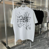Maison margiela mm palm digital letter printingpure cotton short-sleeved t-shirt