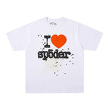 Spder hip hop singer youngthug foam letter couple short-sleeved t-shirt full of diamonds shorts