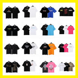 Vtm letter american style no photo printing loose washed distressed short sleeve t-shirt couple outfit