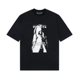 Mopey rich second generation xia loose version beautiful trendy quiet eyes printing round neck short sleeve t-shirt high street