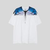 Correct version mb short-sleeved couple outfit colorful wings feather t-shirt marcelo european and american classic