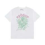 Spder short-sleeved t-shirt young thug foam letter couple hoodie pink