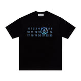 Overseas edition blue crystal digital print 100% cotton short-sleeve t-shirt