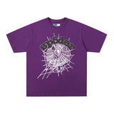 Spder hip hop singer youngthug foam letter couple short-sleeved t-shirt full of diamonds shorts