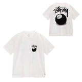 Summer running volume stussy short-sleeved t-shirt dice black eight ice cream comfy basics american couple summer t