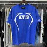 Hs-f summer collection: fog high street washed & distressed heavyweight crew neck graphic tee - couple's style