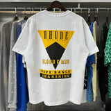 Rhude T Shirts Inverted Triangle Printing Cotton Casual Short Sleeve Men and Women