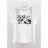 Quirky letter & number direct-to-garment print oversized drop shoulder short sleeve tee