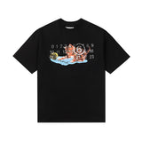 Cute cartoon cat design youth sports t-shirt