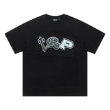 trap gradient letter tiger head short sleeve european and american high street trap star printing t-shirt loose s