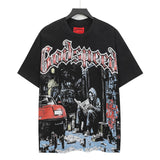 high version gods short sleeve heavy weight washed fog high street skull pure cottonprinting round