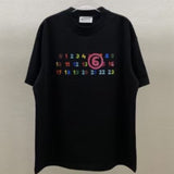 Colorful letter print heavyweight cotton short-sleeve t-shirt