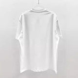 Flocked digital print plus size loose fit short sleeve t-shirt