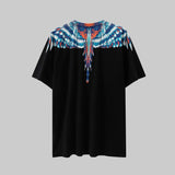 Correct version mb short-sleeved couple outfit colorful wings feather t-shirt marcelo european and american classic