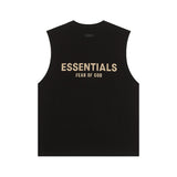 essential double line fog shorts icon laminated stereo letter round neck couple pullover