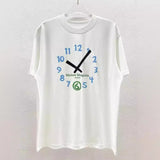 Clock print crew neck t-shirt - imported digital direct-to-garment printing, short sleeve