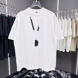 Spring/summer distressed card print crew neck short sleeve t-shirt