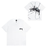 Summer running volume stussy short-sleeved t-shirt dice black eight ice cream comfy basics american couple summer t