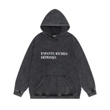 Erd melancholy rich second generation loose washed distressed pig head human face color matching hole hooded sweatshirt zipper
