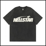 Hs american high street retro washed portrait short-sleeved t-shirt long sleeves sweatshirt hoodie