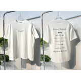 Real shot, in-stock, eight-language text print, 100% cotton short-sleeve t-shirt
