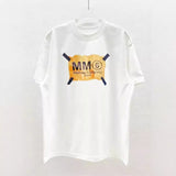 Crew neck t-shirt, digital direct-to-garment print, double yarn combed cotton short sleeve