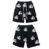 Hip-hop shorts american high street retro hip hop street hell skull short skull drawstring half lengthshorts