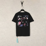 【eu size】authentic off-white print watercolor splatter gradient arrow graffiti ow short sleeve couple tee