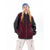 Unisex Baseball Jersey Loose-fitting Leather Baseball Jacket