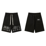 Summerpure cotton digital printing loose drawstring shorts
